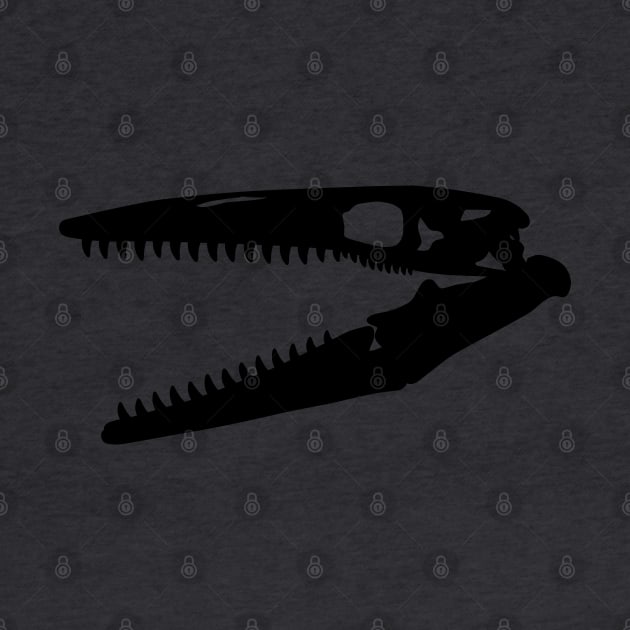 Tylosaurus skull - black by SkeleCrewPaleo